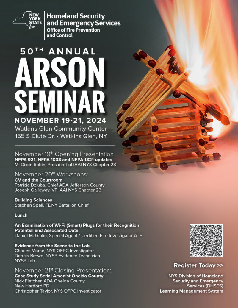 fire arson seminar flyer